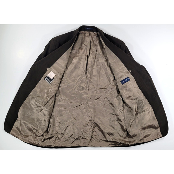 Ralph Lauren Brown Faux Suede Mens 42R Blazer Sport Coat Dillards Made in Canada - Picture 3 of 9